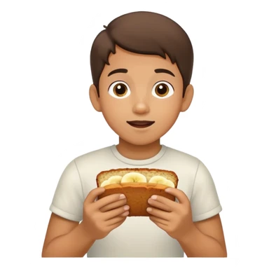 hispanic boy eating banana bread  sticker