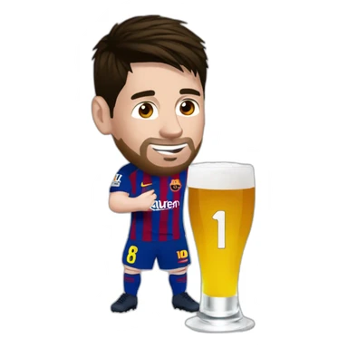 Lionel Messi drinking Cristiano Ronaldo sticker