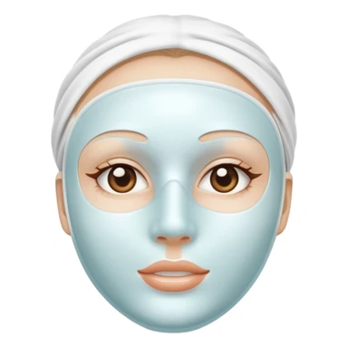 a white skincare beauty mask pack for face, without face, just only product sticker