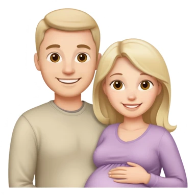 white pregnant woman and her husband sticker