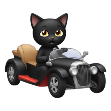black cat driving sticker