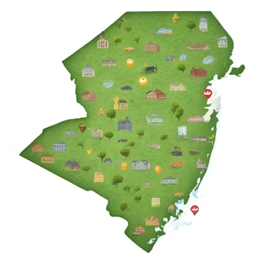 map of new jersey sticker