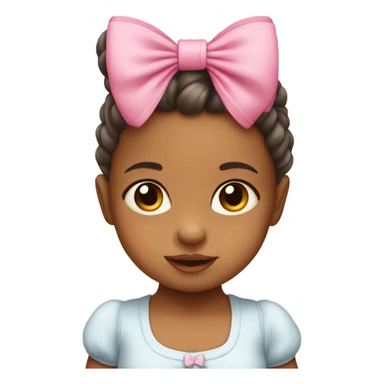 Baby girl with pink bow sticker