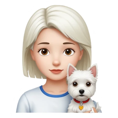 Westie with girl sticker