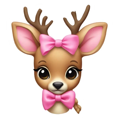 Baby deer with pink bow sticker