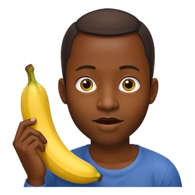 black man eating a banana sticker