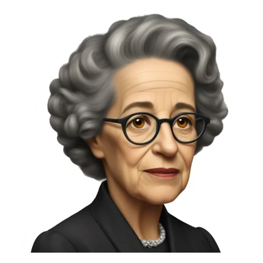 portrait of old hannah arendt without glasses sticker
