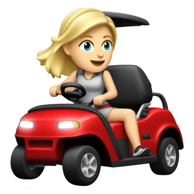 Blonde white girl driving ww golf car in red color sticker