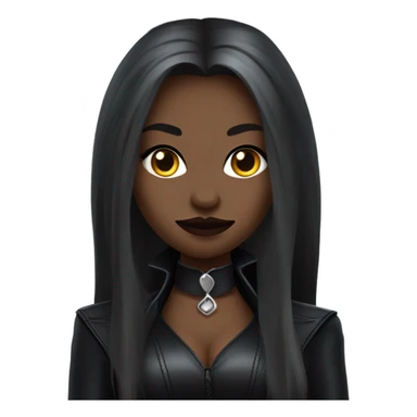 gothic vampire catwomen with long hair  at leather coat  sticker