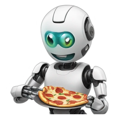 robot eatingpizza sticker