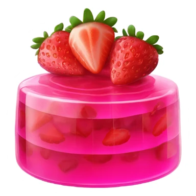 Hot pink jello with strawberries sticker