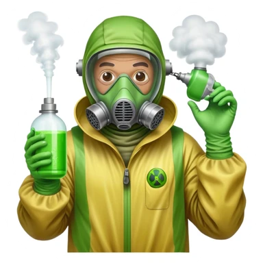 old Bob spraying toxic weed killer  from the toxic avenger sticker