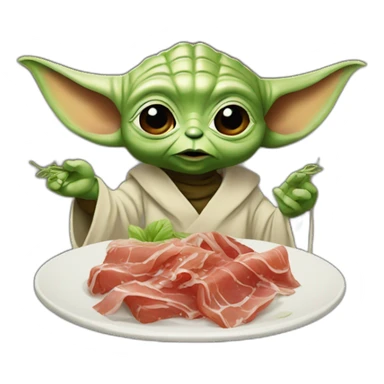 Yoda eating cecina sticker
