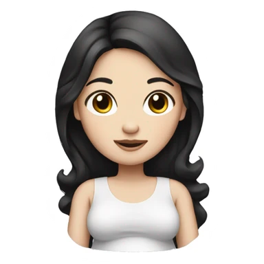 Pregnant girl with white skin and black hair sticker