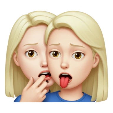 Emojie bites other emojie sheek sticker