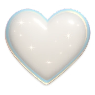 Remove the background, keep the photorealistic white heart with sparkles and iridescent outline, soft lighting, make background transparent. Maintain photorealistic style with sparkles, iridescent outline, and soft lighting on the white heart. sticker