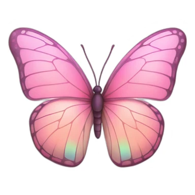 Pastel pink iridescent butterfly sticker