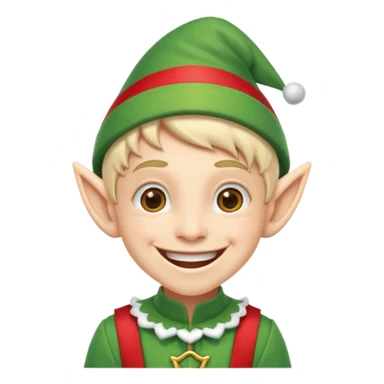 duende navideño con una sonrisa amplia y brackets sticker