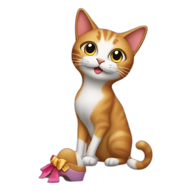 Cat with high heels  sticker