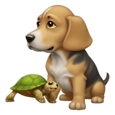 un chien sur une tortue sticker