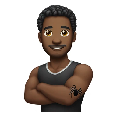 a black handsome man with a spider bite on his arm sticker