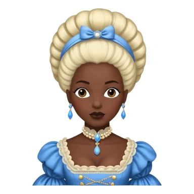 marie Antoinette fashion dark skinned woman sticker