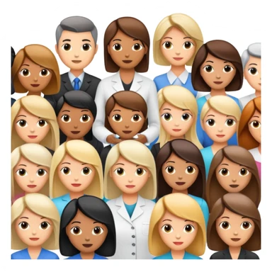 hair salon seminar with presenter and audience sticker