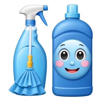 cleaning product and rag sticker
