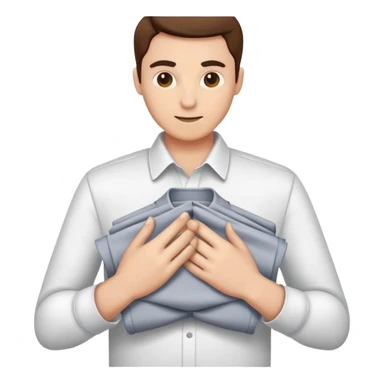 hands folding a shirt, simple and clear, friendly sticker