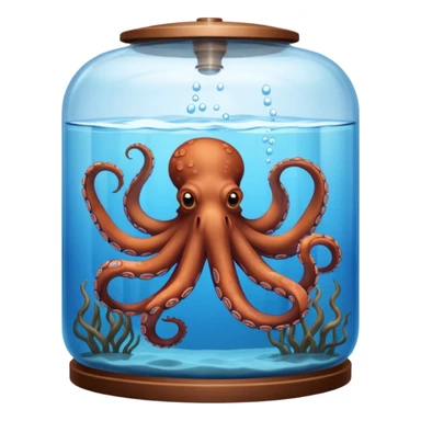 octopus swimming in water tank sticker