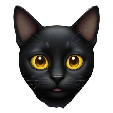 Black cat with yellow eyes sitting sticker
