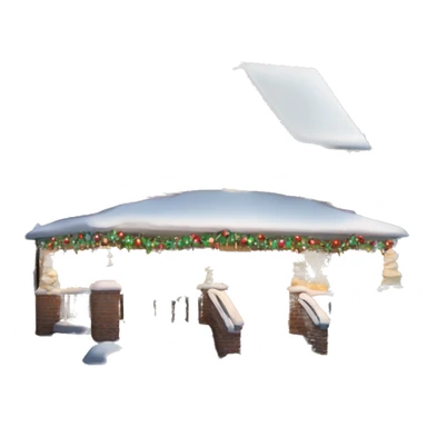 A house decorated for Christmas with snow sticker