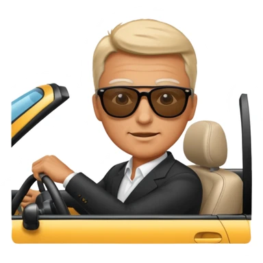 Boss moving car on street. sticker