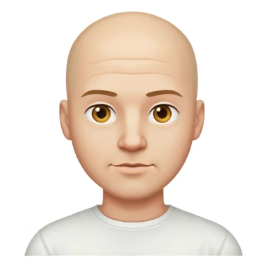 bald man in white shirt sticker