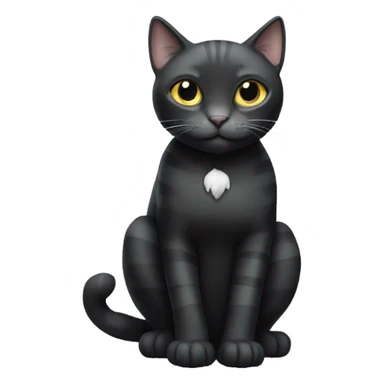 Black cat with white paws and grey stripes sticker