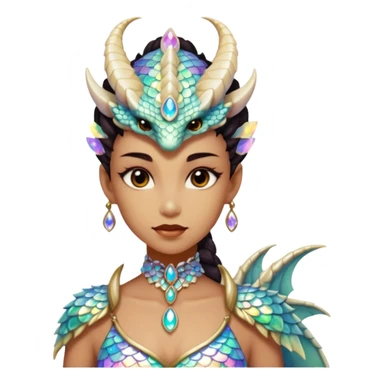 Am amazing blend of a half dragon woman with glittering jeweled scales sticker