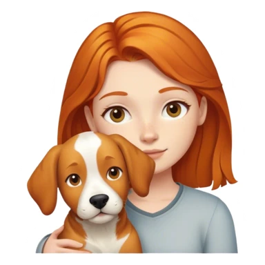 ginger girl with dog sticker