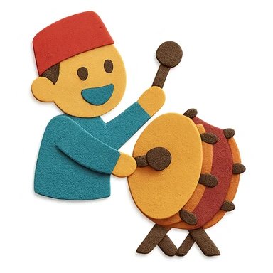 tung tung sahur, paper craft style, textured, layered paper effect sticker