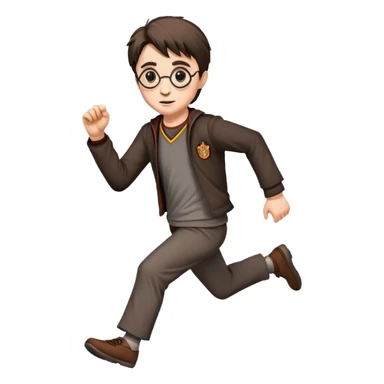 Harry Potter running without a wand sticker