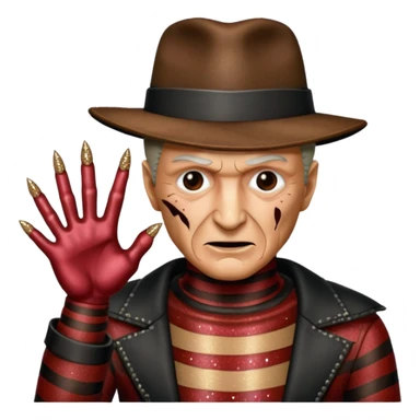 glitter claw freddy krueger sticker
