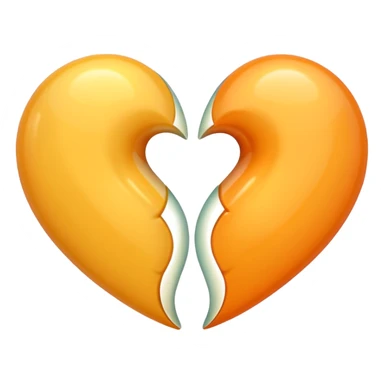 twi hearts in pastel organge and yellow sticker