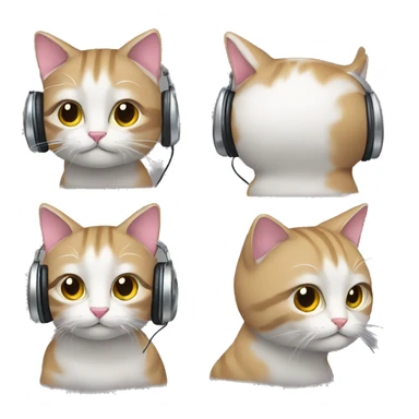 GATO CON AUDIFONOS sticker