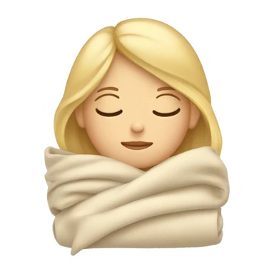 blonde hair girl sleeping in a folded blanket  sticker