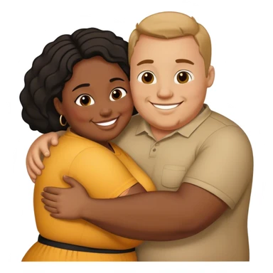 slim short man and fat black woman love sticker