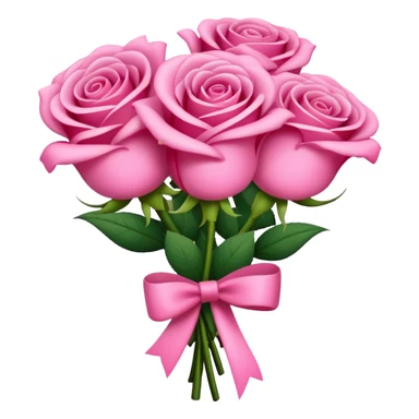 Buquê de rosas na cor rosa choque com um laço grande na cor rosa choque  sticker