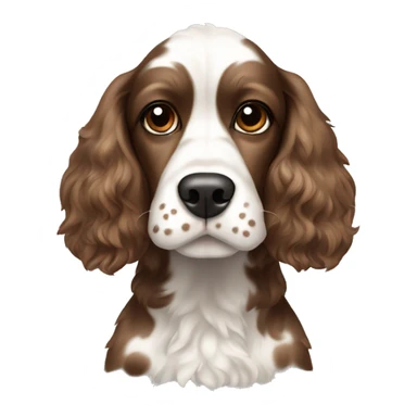 Brown and white spotted Cocker spaniel with a side bang  sticker