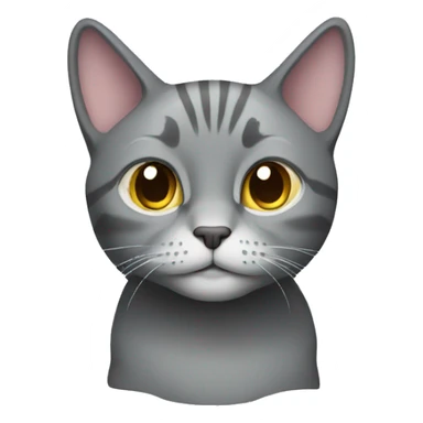 Fold gray cat sticker