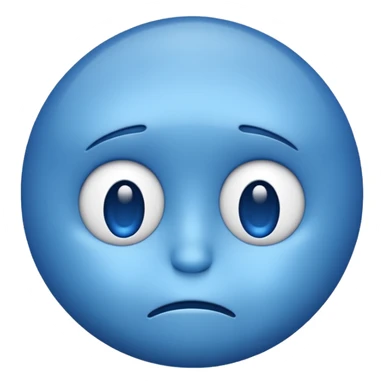 blue emoji with a sad face sticker