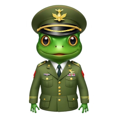 Frog in a military suit sticker