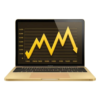 golden increasing chart on mac book screen sticker
